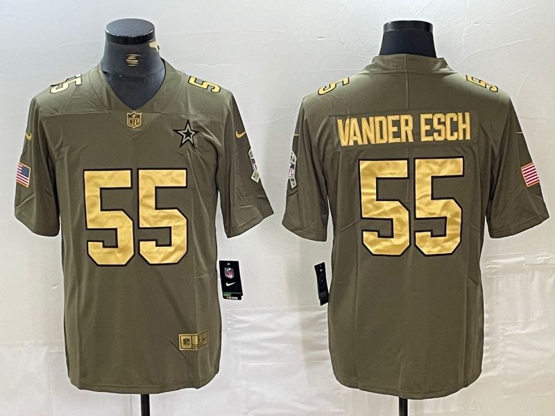 Men Dallas Cowboys 55 Vander esch Gold Nike Vapor Limited NFL Jersey style 1